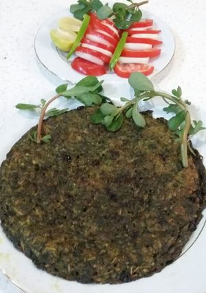 عکسی از دستور کوکو سبزی خرفه(پرپین)