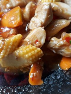 Foto resep Ayam Jagung Wortel saus asam manis