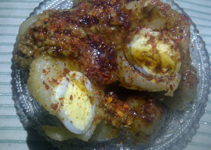 CILOK TELUR PUYUH saus pedas kacang + boncabe