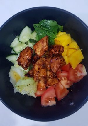 Foto resep 117. Stir Fry Chicken Salad with Mango Dressing