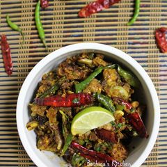 Spicy & Tangy Dry Mutton Fry A picture of Spicy & Tangy Dry Mutton Fry.