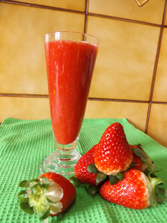 Una foto de Batido de fresa y vodka