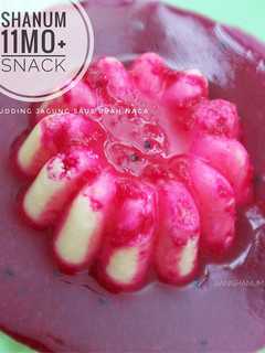 Foto resep Pudding Jagung saus Buah Naga (MPASI)