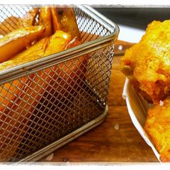 A picture of Vegan Fish and Chips.