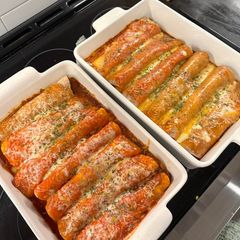 A picture of Beef Enchiladas.