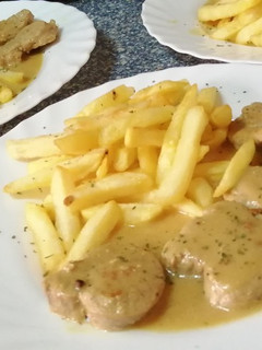 Una foto de Solomillo en salsa a la pimienta