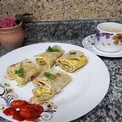 A picture of Chappati  Egg Roll with Moringa.
