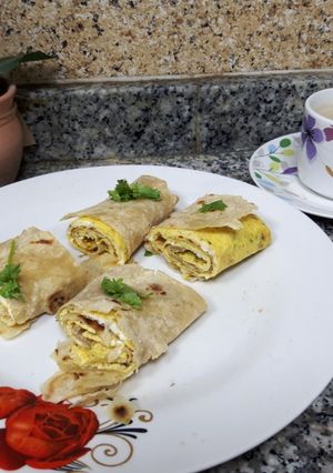 A picture of Chappati  Egg Roll with Moringa.