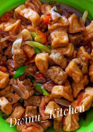 Foto resep Daging Kambing campur Tahu Tempe bumbu Asem Manis Pedas