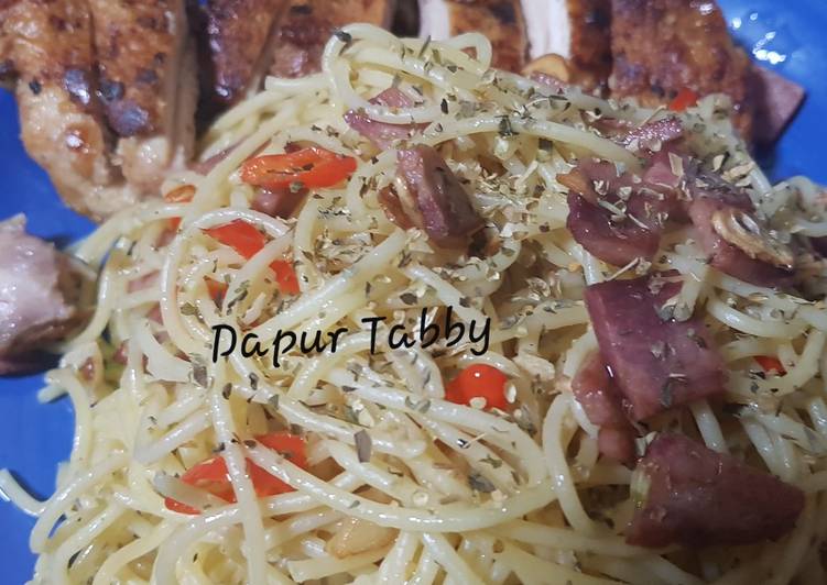  Resep  Aglio  olio  with chicken  grill oleh Dapur Tabby Cookpad