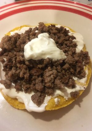 Una foto de Tostadas de carne molida