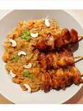 Poulet saté & riz coco-cacahuète