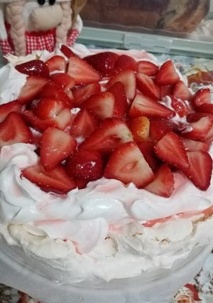 O poză a rețetei Pavlova.