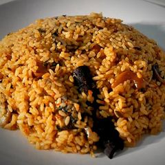 A picture of Mushroom Biryani (South Indian).