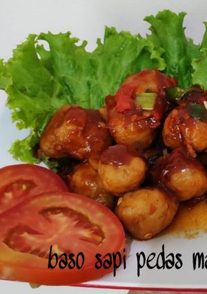 Foto resep Baso sapi pedas manis