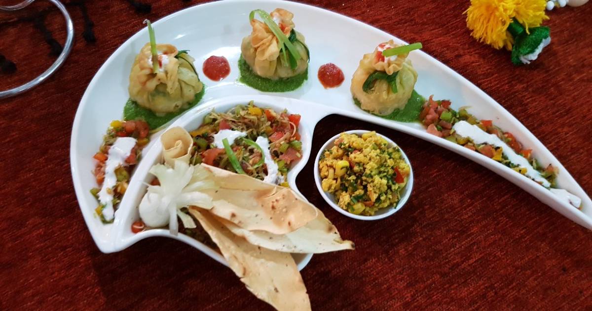 SpinachPaneer bhurji potli with mango salsa Recipe by Chhaya Thakkar