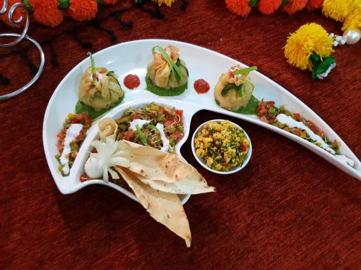 Easy Way Prepare Recipe Spinach-Paneer bhurji potli with mango salsa that is Perfect, Tasty}