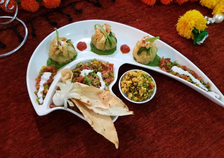 Steps to Prepare Perfect Spinach-Paneer bhurji potli with mango salsa