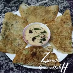 A picture of Jowar Dosas/Sorghum Flour Dosas with Rice.