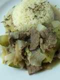 Wok de ternera al curry con yogur