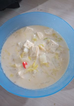 Foto resep Sawi putih tahu santan