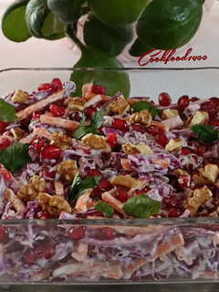 عکسی از دستور سالاد انار و کلم قرمز