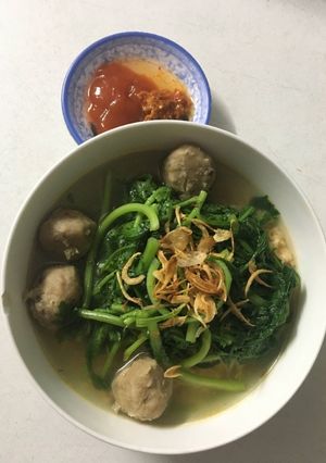 Hình của món Mì bò viên (món chay).