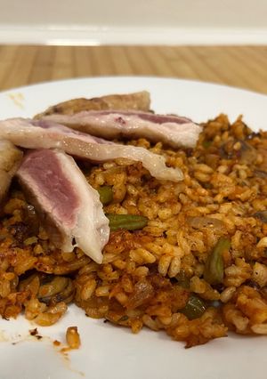 Una foto de Arroz con secreto y verduras