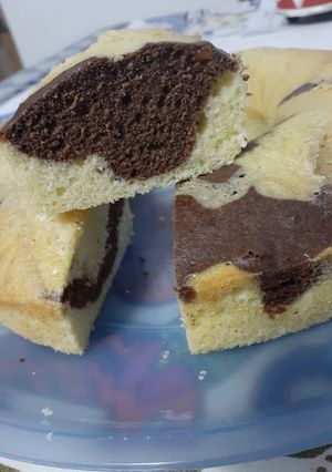 Una foto de Mi torta budín marmolado 😱😋👩‍🍳🤷🏼‍♀️