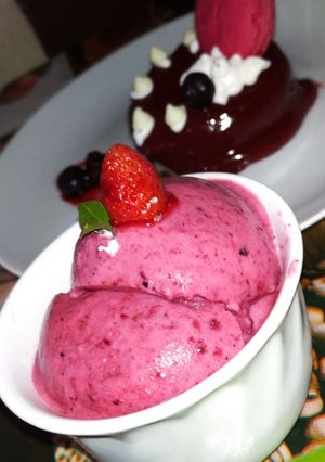 Una foto de Sorbet de frutos rojos