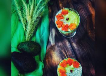 Unique Recipe  Avocado Milkshake with chia seedsLayered with Papayas  Vanilla Sponge Cake Very Delicious Unique Recipe  Avocado Milkshake with chia seedsLayered with Papayas  Vanilla Sponge Cake Very Delicious
