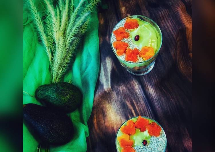 - Avocado Milkshake with chia seeds,Layered with Papayas & Vanilla Sponge Cake - Avocado Milkshake with chia seeds,Layered with Papayas & Vanilla Sponge Cake