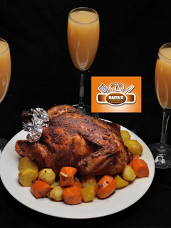 A picture of Grilled chicken with vegetables.
