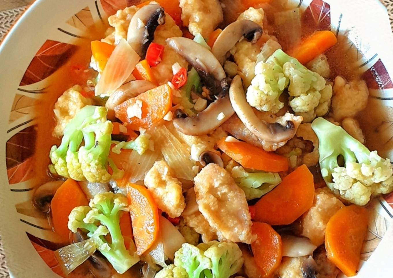 Tumis ayam kembang kol