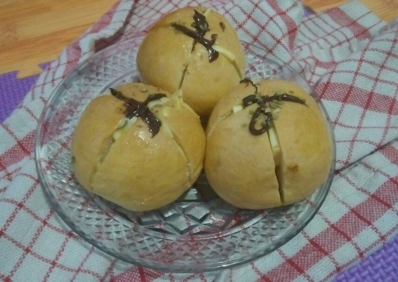 Mini Korean Garlic Choco Cheese Bread (Eggless)