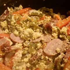 Sausage, Peppers, & Eggs A picture of Sausage, Peppers, & Eggs.