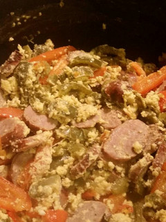 A picture of Sausage, Peppers, & Eggs.