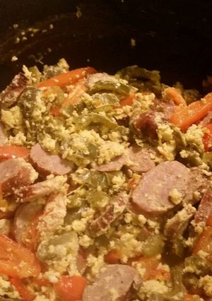 A picture of Sausage, Peppers, & Eggs.