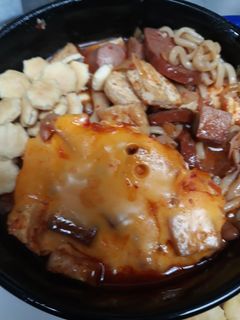 A picture of Budae-Jjigae Army Base Soup/ Stew.