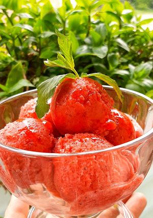 عکسی از دستور سوربه توت فرنگی 🍓🍓🍓