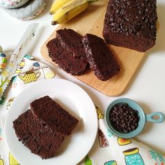 Whole wheat banana chocolate cake A picture of Whole wheat banana chocolate cake.