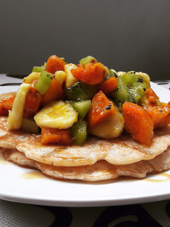 Una foto de Pancakes veganos