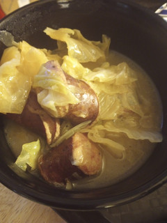 A picture of Sausage and Cabbage Instapot 2024.