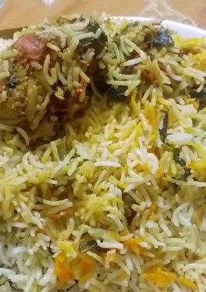 A picture of Chicken biryani.