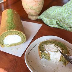 A picture of Gluten Free Matcha Swiss Roll.