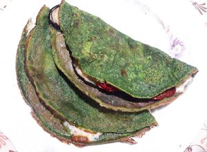 Una foto de Panqueques de espinaca sin harina