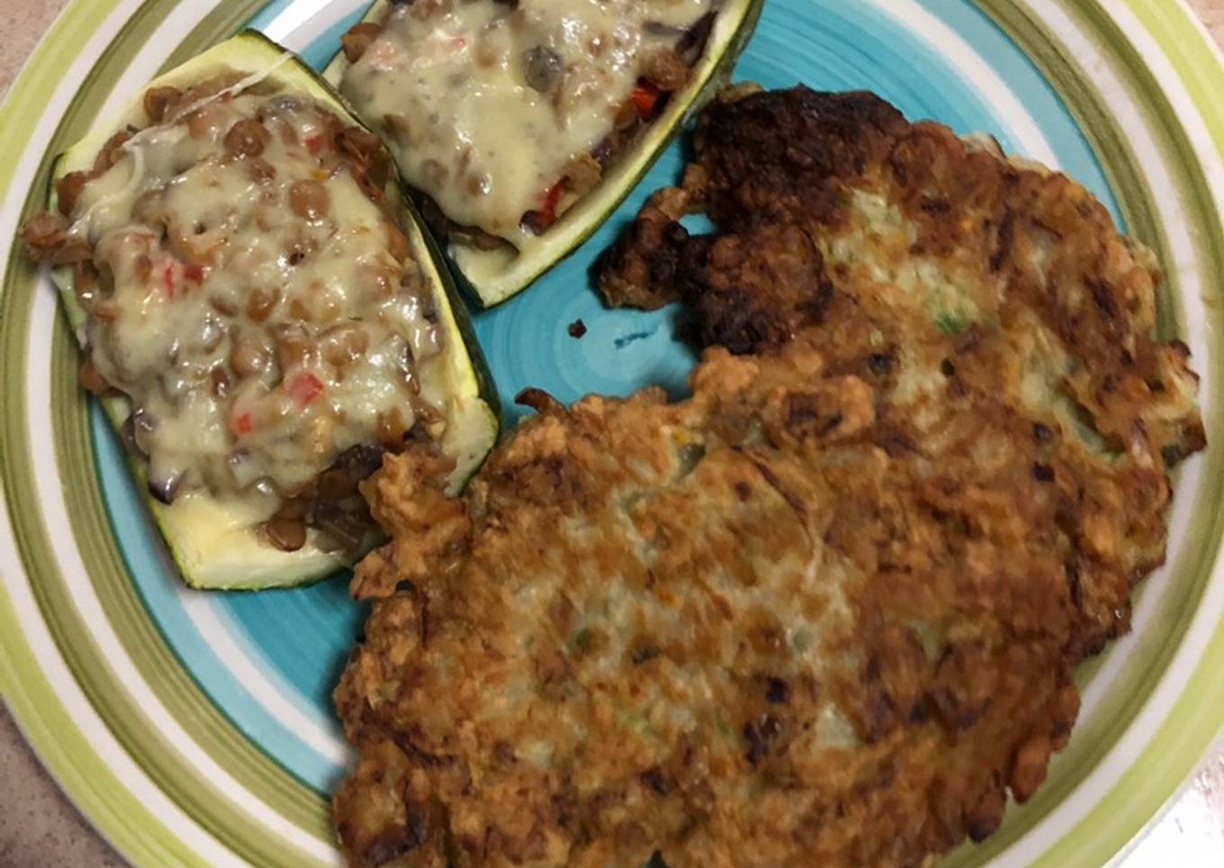 Zapallos italianos con fritos de Lechuga