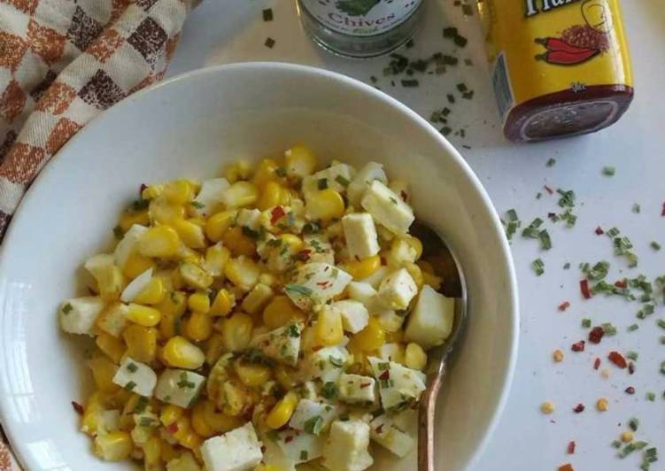 Steps to Make Ultimate Cottage cheese, corn & egg salad