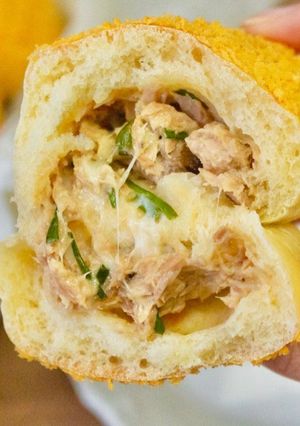 【COOKING BUBU】超香脆 香蔥金槍魚起司麵包｜Tuna Cheese Bread｜ツナとネギのチーズパン 的食譜成品照片