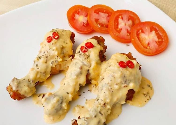 Resep Paha Ayam Saus Telur Asin Anti Gagal